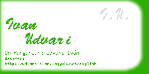 ivan udvari business card